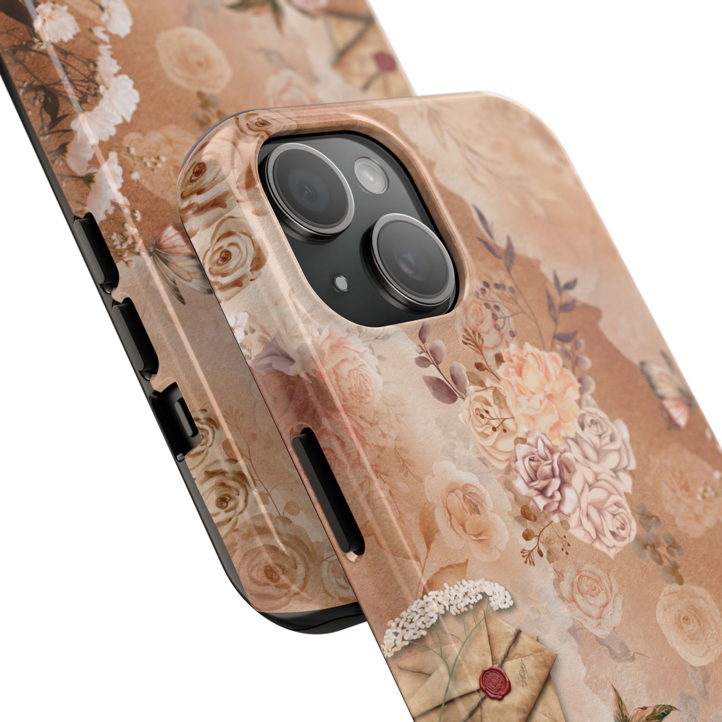 Vintage Floral Tough Phone Case — Romantic Rose Bouquet Protective Phone Cover