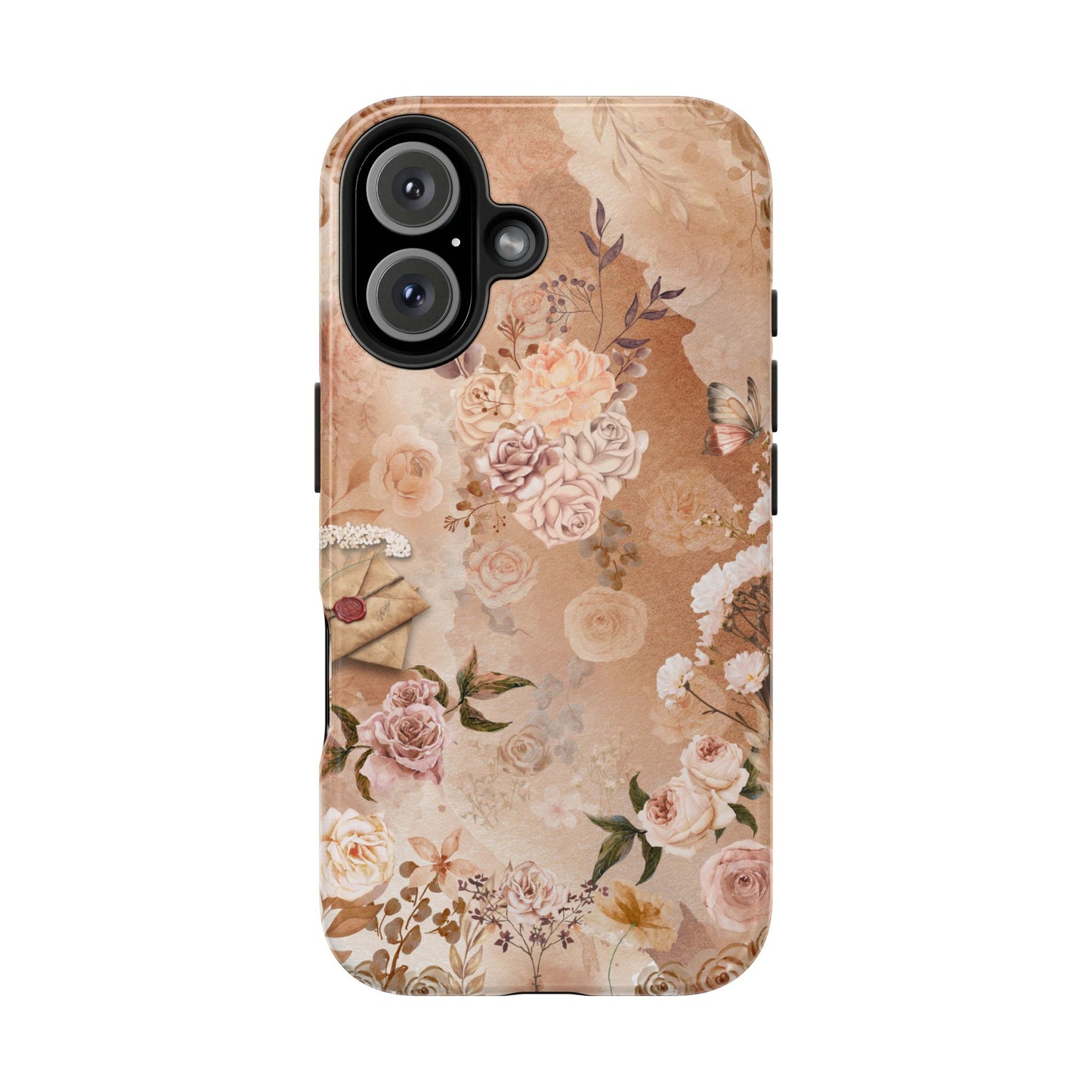 Vintage Floral Tough Phone Case — Romantic Rose Bouquet Protective Phone Cover