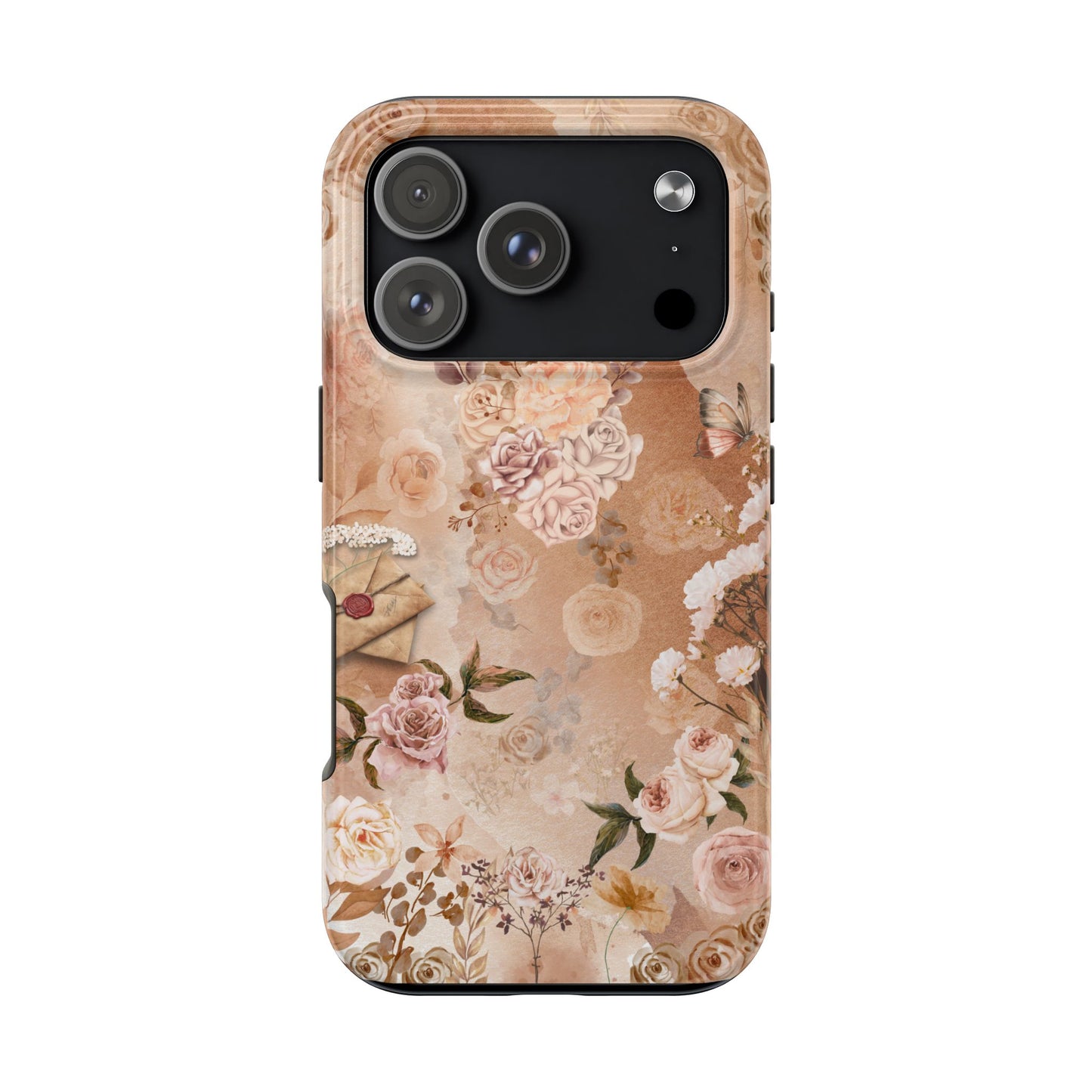 Vintage Floral Tough Phone Case — Romantic Rose Bouquet Protective Phone Cover