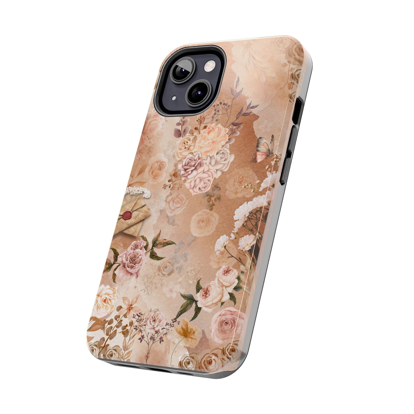 Vintage Floral Tough Phone Case — Romantic Rose Bouquet Protective Phone Cover