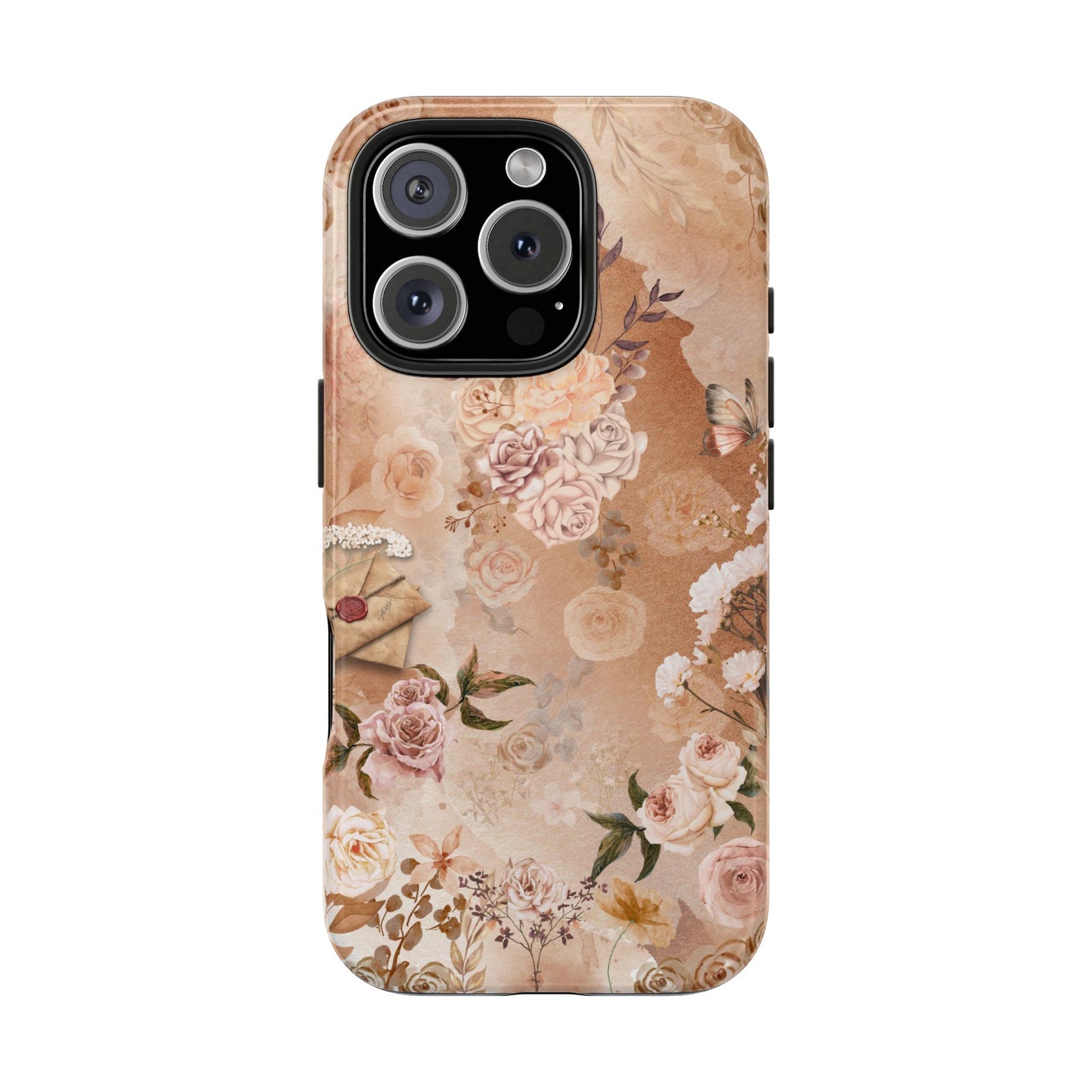 Vintage Floral Tough Phone Case — Romantic Rose Bouquet Protective Phone Cover