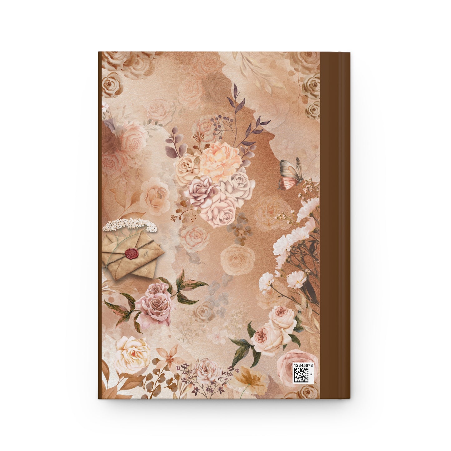 Floral Vintage Letter Hardcover Journal — Matte Rose Garden Notebook for Writing & Gifts