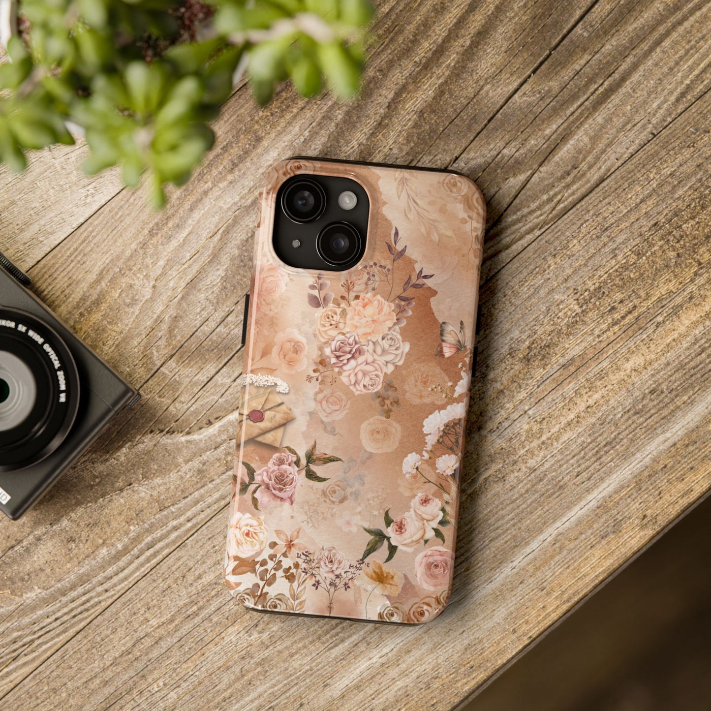 Vintage Floral Tough Phone Case — Romantic Rose Bouquet Protective Phone Cover