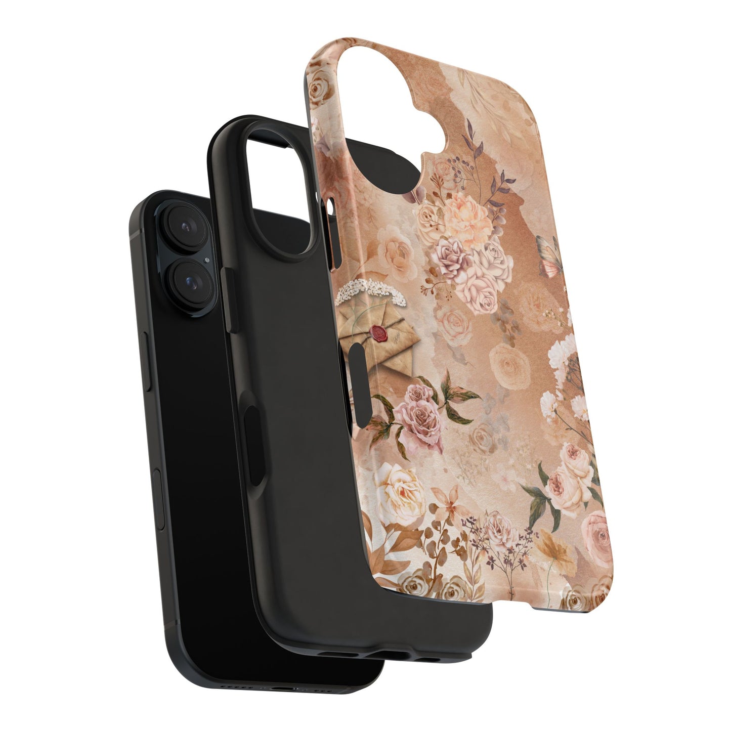 Vintage Floral Tough Phone Case — Romantic Rose Bouquet Protective Phone Cover