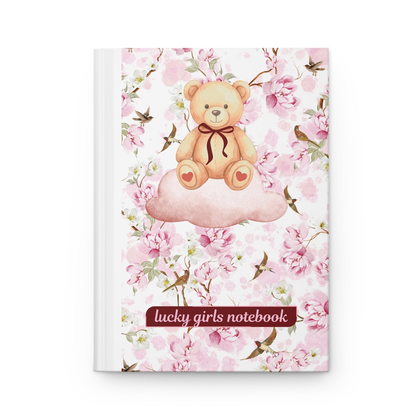 Floral Teddy Hardcover Journal — "Lucky Girl's Notebook"