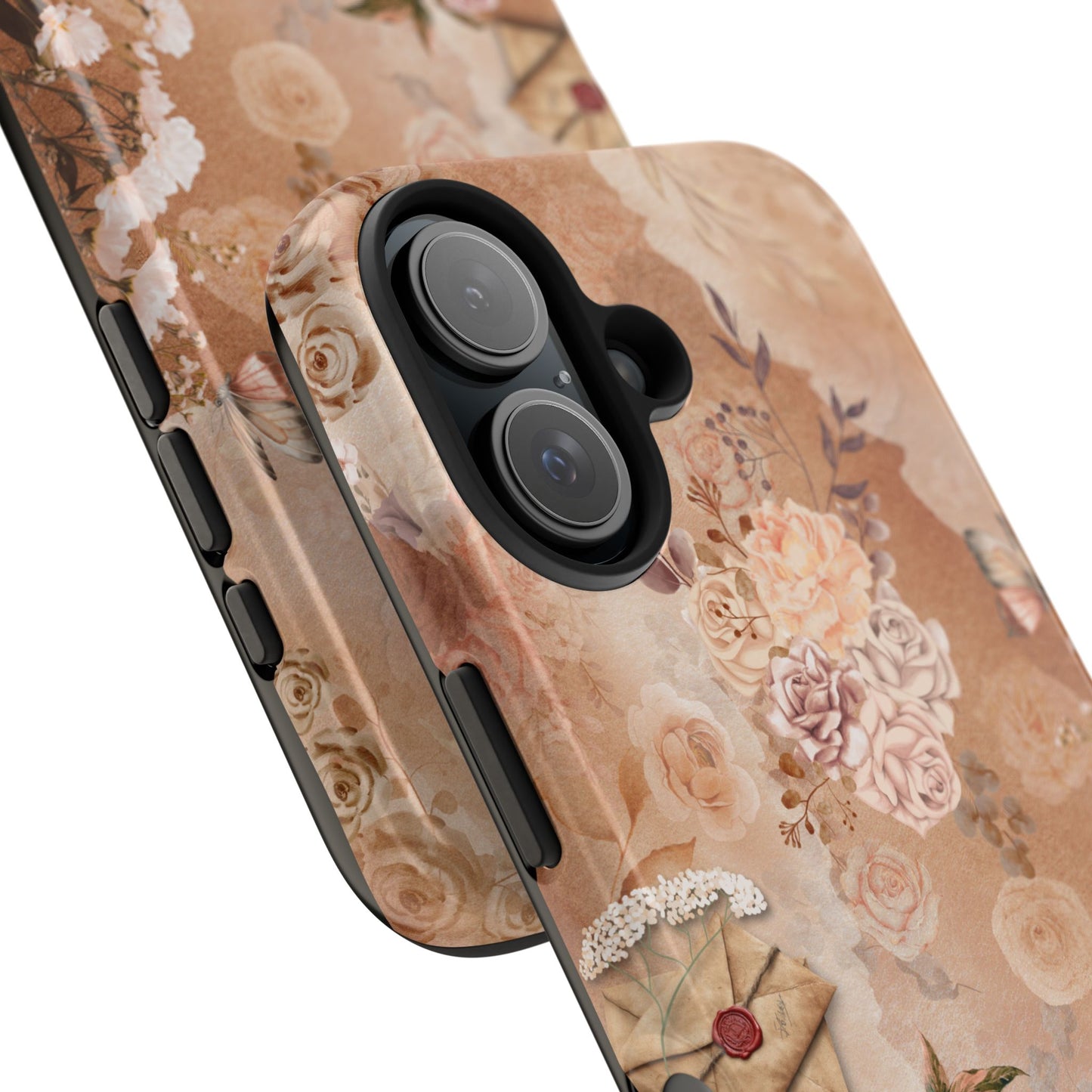 Vintage Floral Tough Phone Case — Romantic Rose Bouquet Protective Phone Cover